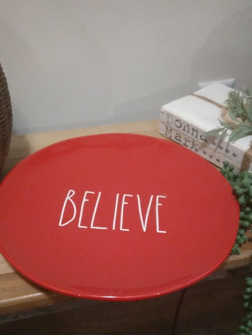 Rae Dunn Christmas Believe Dinner Plate